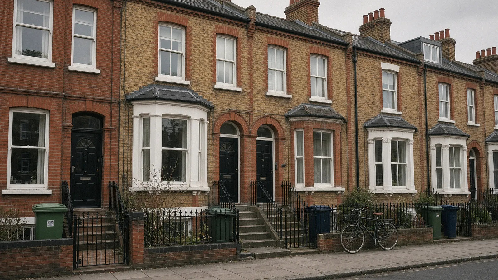 A row of terraced houses in London