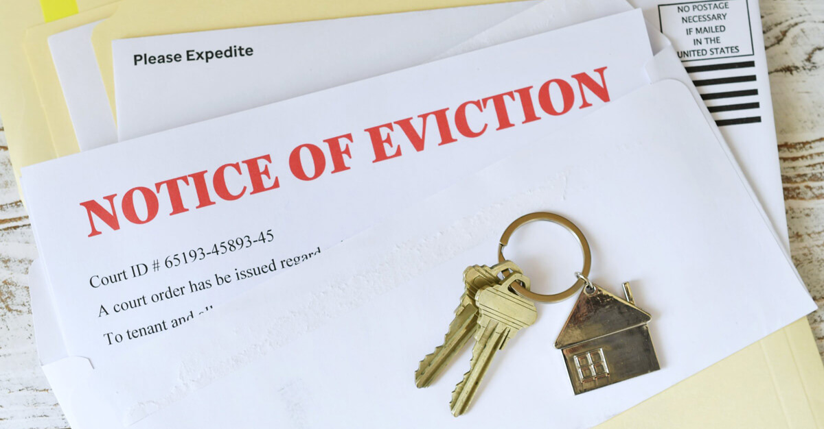 notice of eviction court papers informing tenant